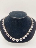 Old antique open back crystal necklace