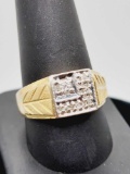 Vintage Gent's diamond & 14k gold ring, size 10.5