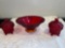 Red grapes pattern glass bowl 10
