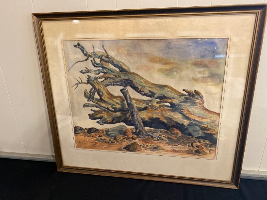 Original watercolor signed Lapush Washington 1964. 30" x 26" frame.