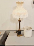 Table Lamp and Crock