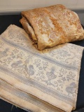 2 pcs of Antique fabric, gold one worn