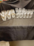 Lot of 13 Wine glasses and 6 Drinking Glasses