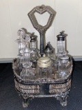 James Dixon & Sons plated castor bottle set.