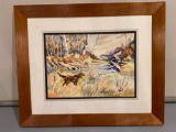 Franklin A. Bates signed water color, 23 x 19.