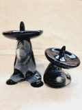 Vintage Venetian style heavy art glass Mexican figures/bookends