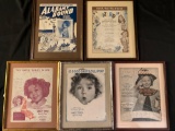 (5) Sheet music covers incl. Shirley Temple, Wizard of Oz, Alabama Bound.