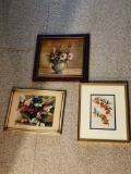 Lot of 3 Flower and fruit prints