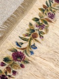Very old hand sewn embroidered chenille table cover