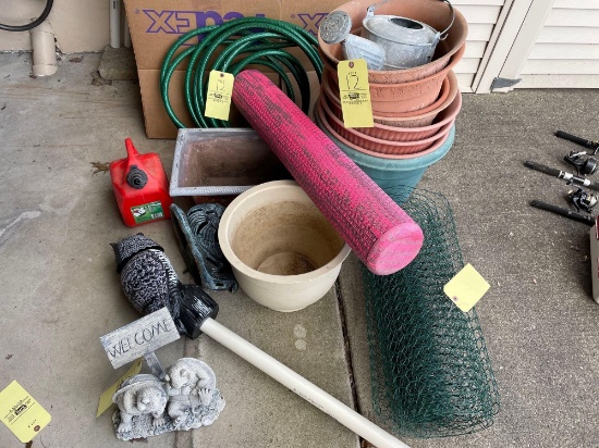 planters lawn ornaments hose