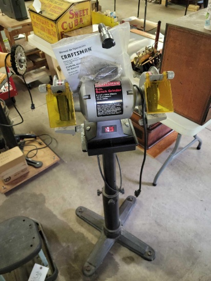 Craftsman 6 inch bench grinder on base