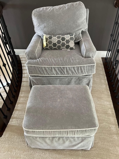 Grey Rocking Chair and Ottoman