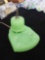 Jadeite ashtray and working lighter with baseball figure