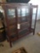 Oak curio cabinet, 53 x 60 in