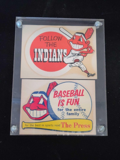 Early Cleveland Indians decals in case