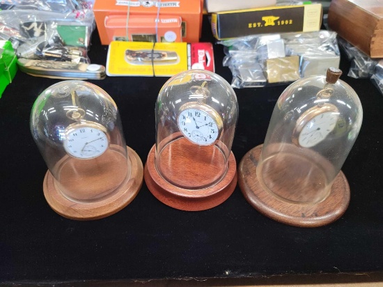 4 pocket watches in cases