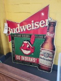 Cleveland Indians metal Budweiser sign