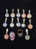 Cleveland Indians pencil toppers, pin, and ring
