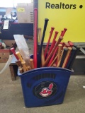 Mini bats in Cleveland Indians waste paper bin