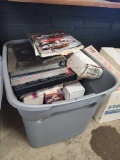 Tote of sports cards, and some magazines