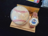 Nolan Ryan autographed baseball with cert. and watch