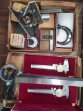 dial calipers, outside micrometers, machinist tools