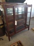 Oak curio cabinet, 53 x 60 in