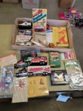Cleveland Indians early pocket schedules, toy trucks, cars, card game, pins, and more