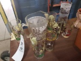 Davy Crockett pitcher and glasses