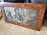 Oak framed chark artwork