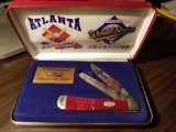Case knife with box, Atlanta Braves 1995 World Series