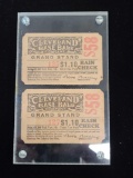 Early Cleveland baseball company rain check stubs