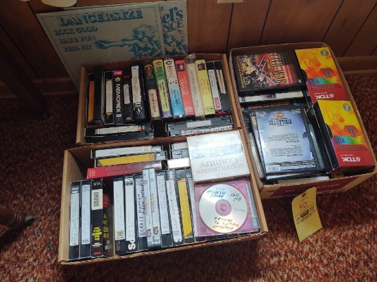 Assorted VHS Tapes and DVDs