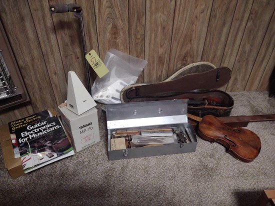 Fiddle, Fiddle Parts, Tools, Guitar Stand and Books