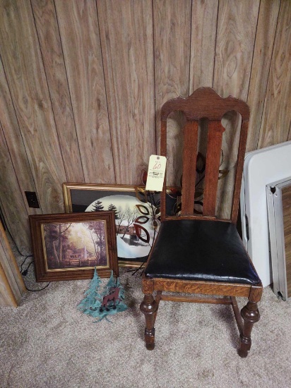 Chair, Framed Prints, and Decor