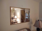 Gold Framed Mirror and Mirror Back Shelf