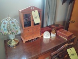 Assorted Jewelry Boxes, Butterfly Lamp
