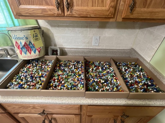 Large collection of unsorted marbles