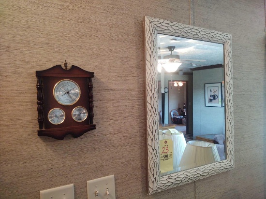 Framed Mirror and Barometer