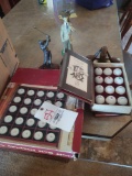 Golf Ball Display, Boy Scout Handbook and Golf Figurines