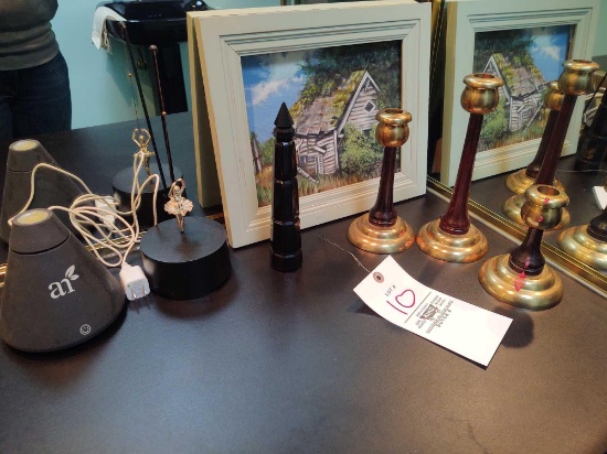 Candlestick Holders, Ballerina, Small Picture and Avon Bottle