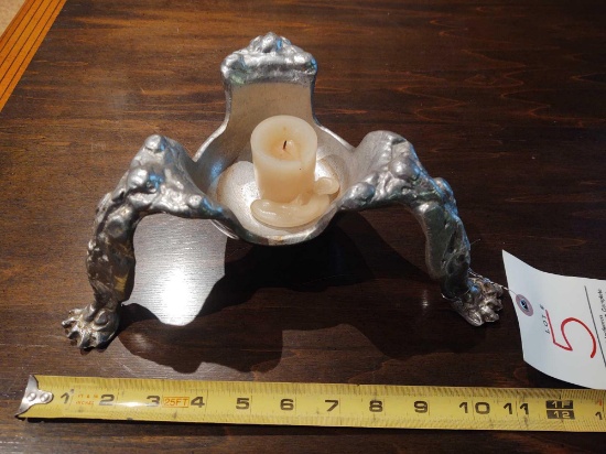 Don Drumm Cast Aluminum Claw Foot Candle Holder