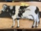 Double Sided Porcelain De Laval Cow Shaped Sign