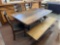 Very Nice Reclaimed Oak Table and Chairs with Bench