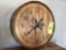 Vintage Wine Barrel Wood Burned Clock