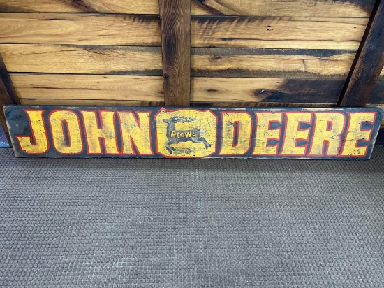 John Deere Hand Painted Sign on Early Barn Wood