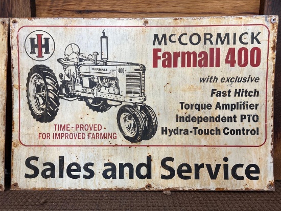 Metal Painted Farmall 400 Sign
