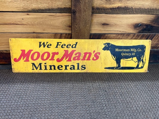 Metal Painted Moorman Minerals Sign