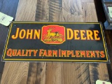 Porcelain John Deere Quality Farm Implements Sign