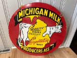 Double Sided Porcelain Michigan Milk Producers Sign